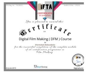 certificate degital flim making